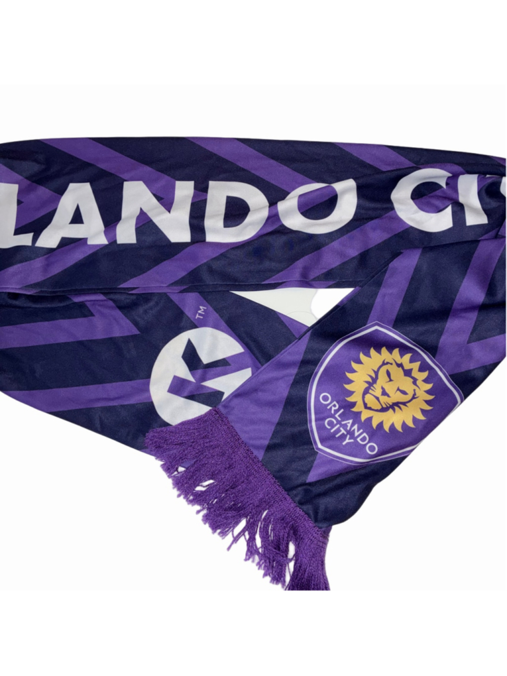 Orlando City Soccer Lightweight Fan Scarf One Size Purple Yellow Fringe
